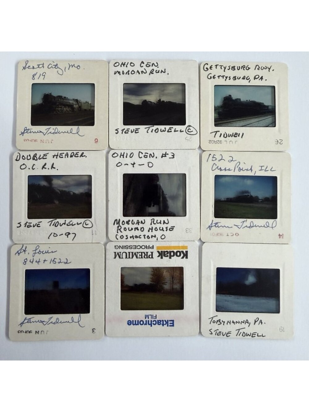 Lot 90 Original Railroad Train 35mm Slides Steam Diesel Kodachrome Ektachrome